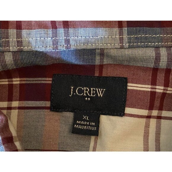 J Crew Mens Button Down LS Shirt Size XL Fall Colors Burgundy White Blue J.Crew - Picture 4 of 5